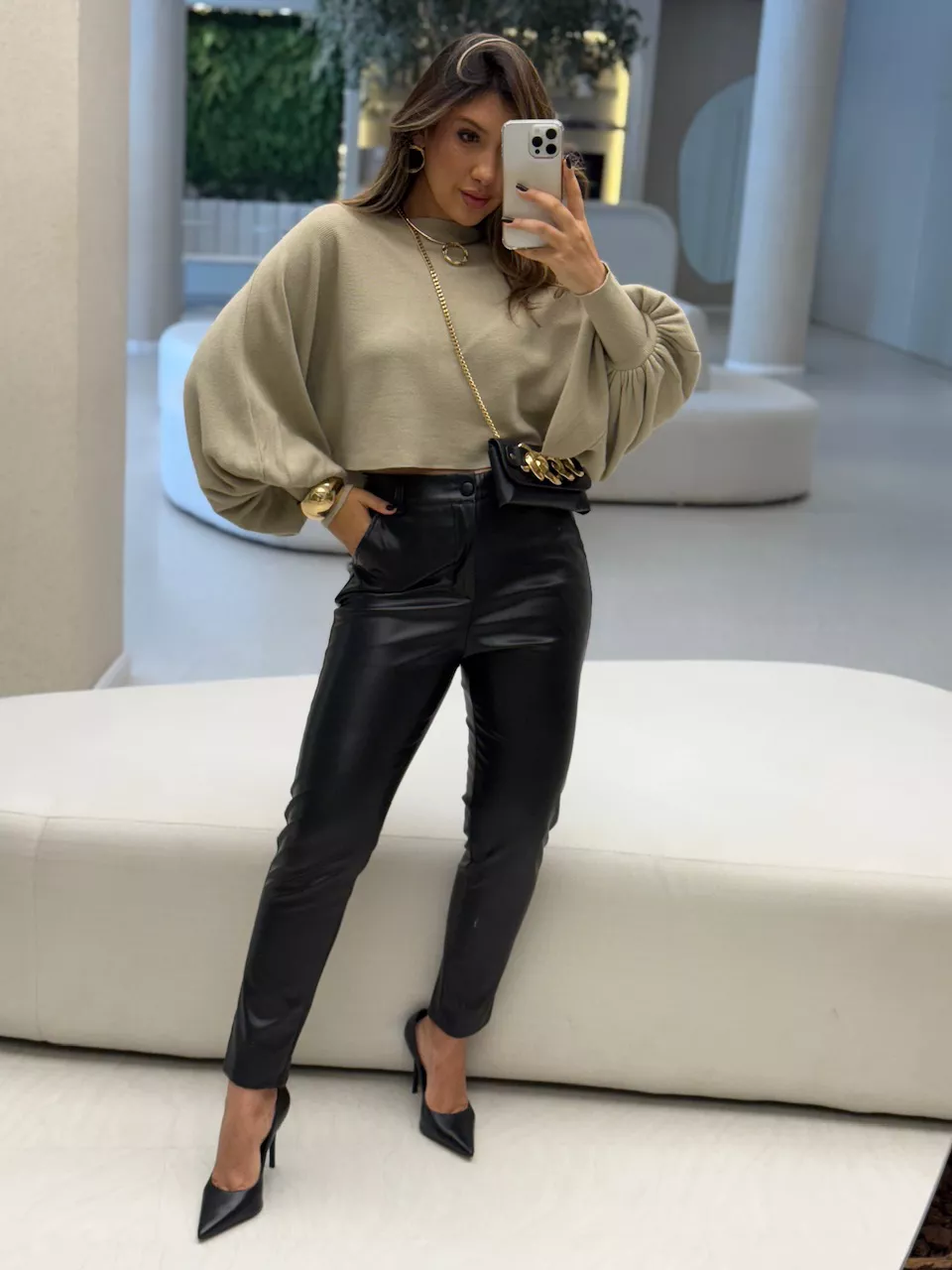 BLUSA AMANDA TRICOT Areia