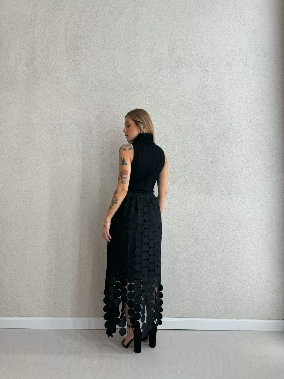 SAIA MELISSA 02 MIDI PRETA