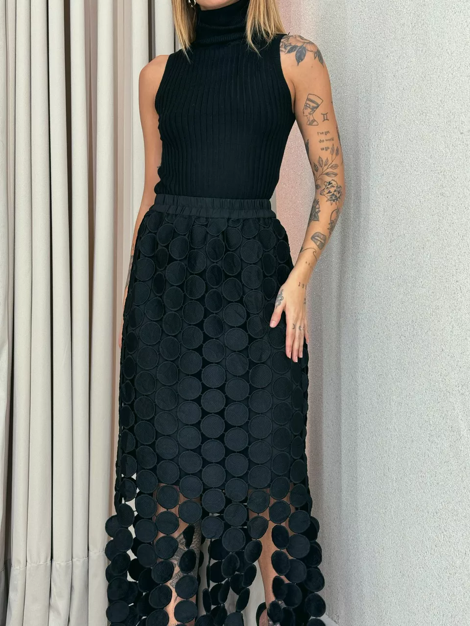 SAIA MELISSA 02 MIDI PRETA