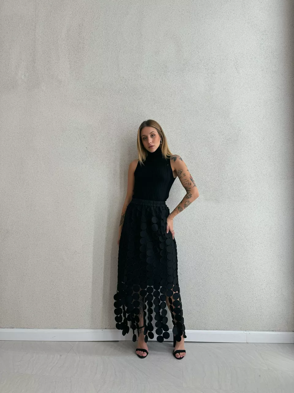 SAIA MELISSA 02 MIDI PRETA