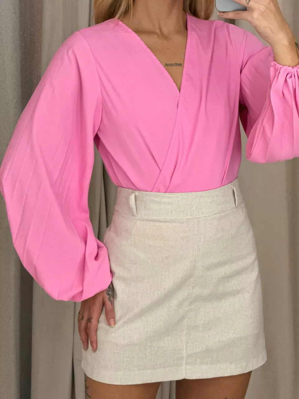 BODY REGINA MANGA LONGA ROSA