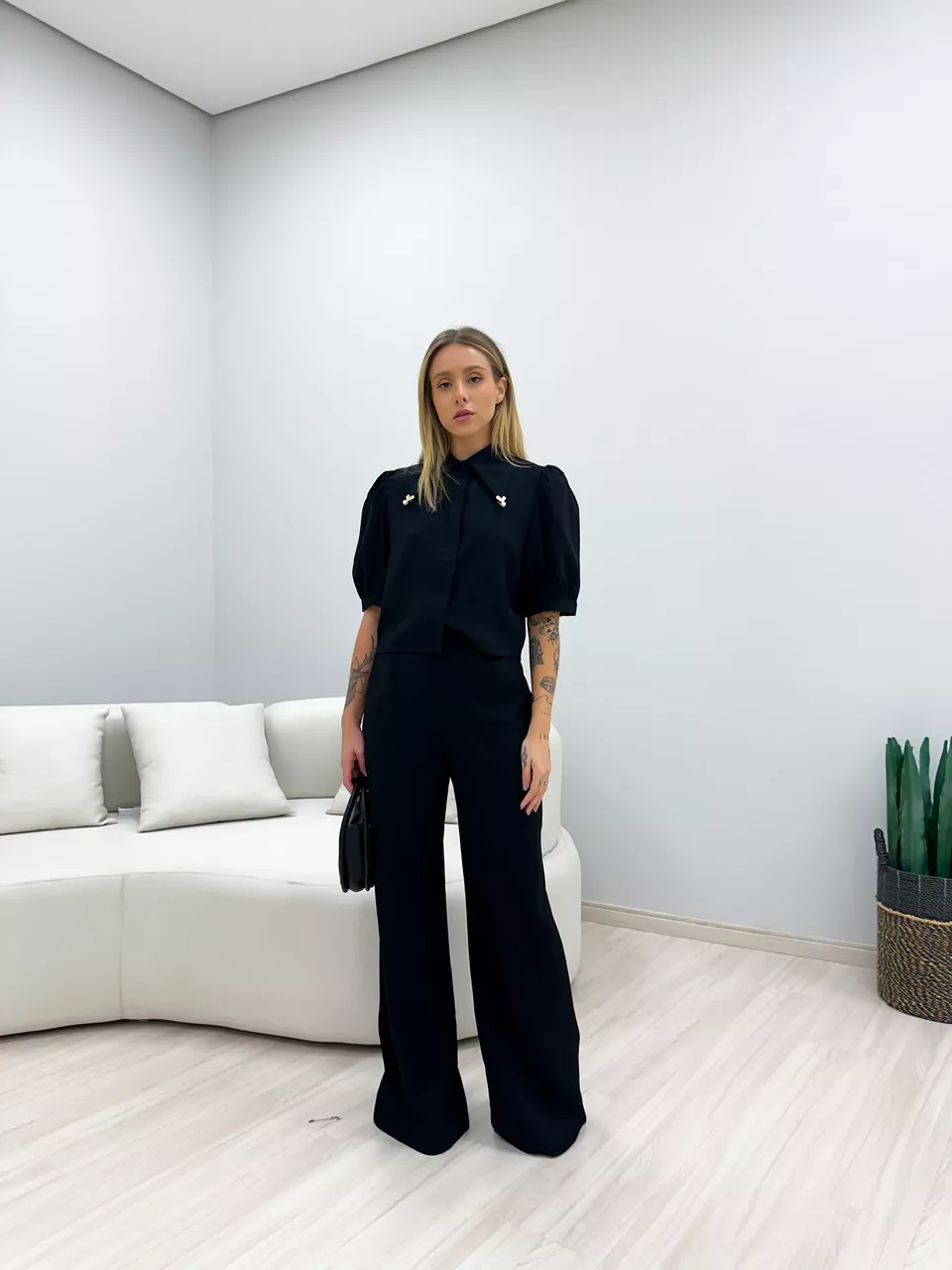 CONJUNTO JULIANA CALÇA PRETO - 0048680032 - CAROLLA FERRARO