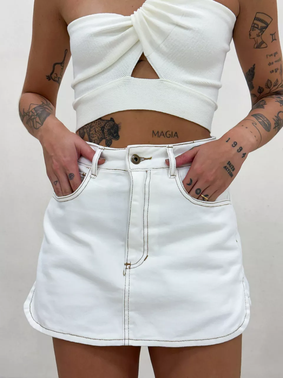 SHORT SAIA JEANS CRU - 0048630132 - CAROLLA FERRARO
