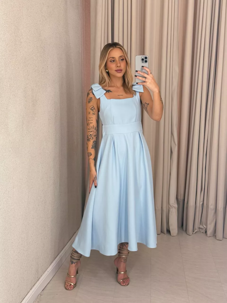 VESTIDO MARISA LAÇO BABY BLUE - 0061290365 - CAROLLA FERRARO