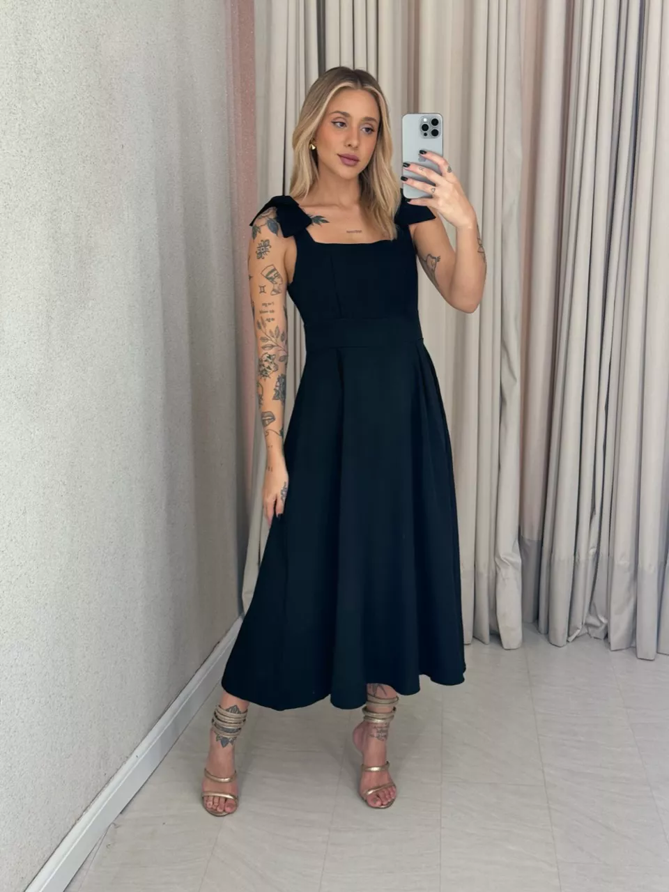 VESTIDO MARISA LAÇO PRETO - 0061290032 - CAROLLA FERRARO