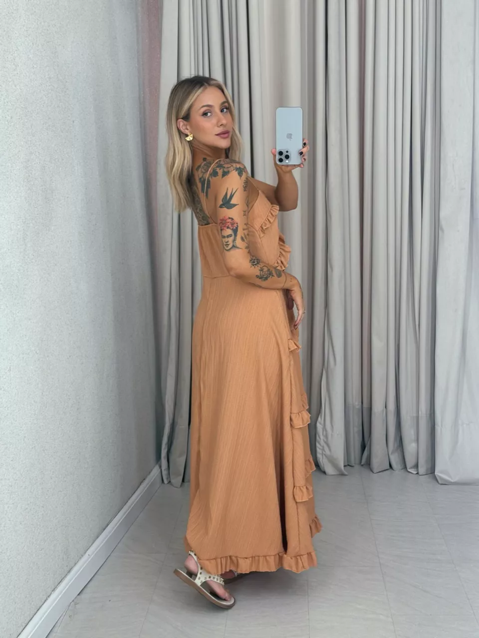 VESTIDO TRANCOSO CF BOHO Caramelo