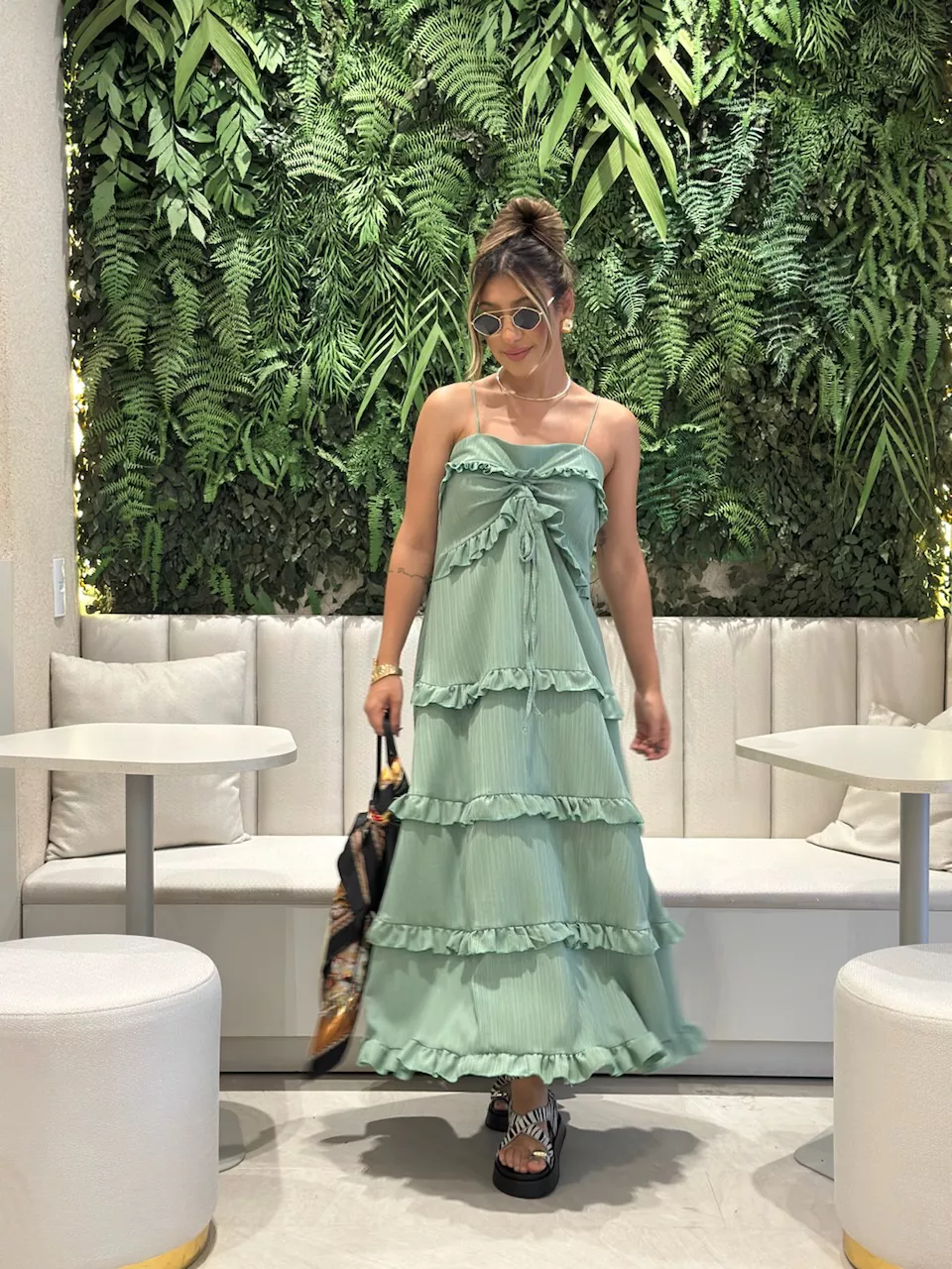 VESTIDO TRANCOSO CF BOHO verde - 0061330014 - CAROLLA FERRARO