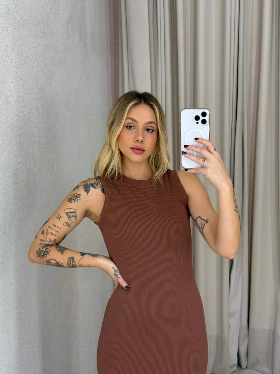 VESTIDO EUNICE CAVADO MARROM