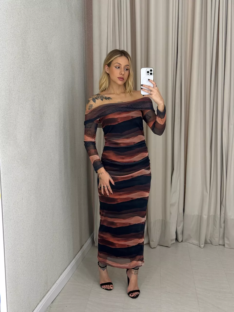 VESTIDO LUA TULE Estampado - 0063430080 - CAROLLA FERRARO