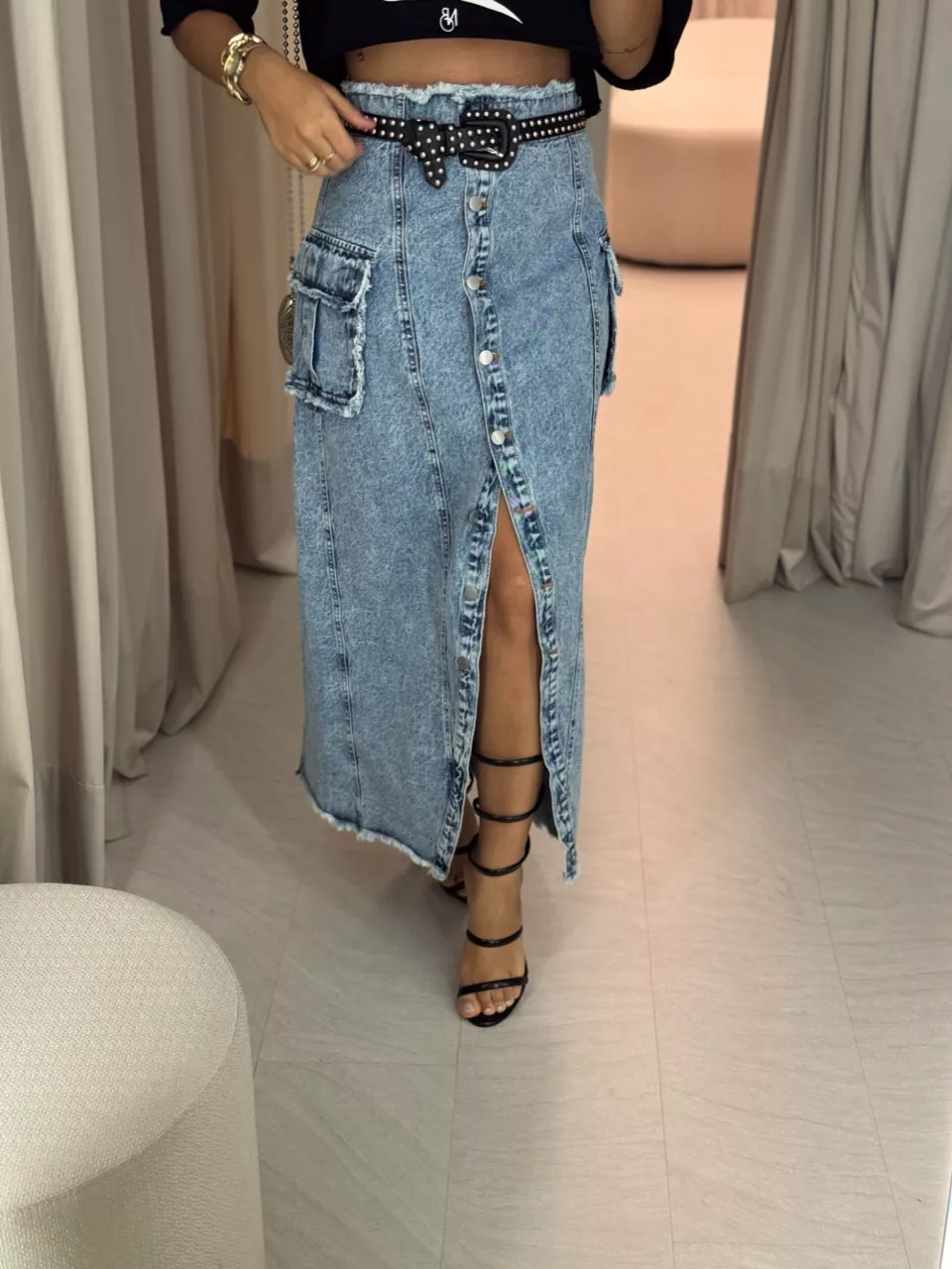 SAIA MICAELA JEANS ESTONADA - 0052150251 - CAROLLA FERRARO