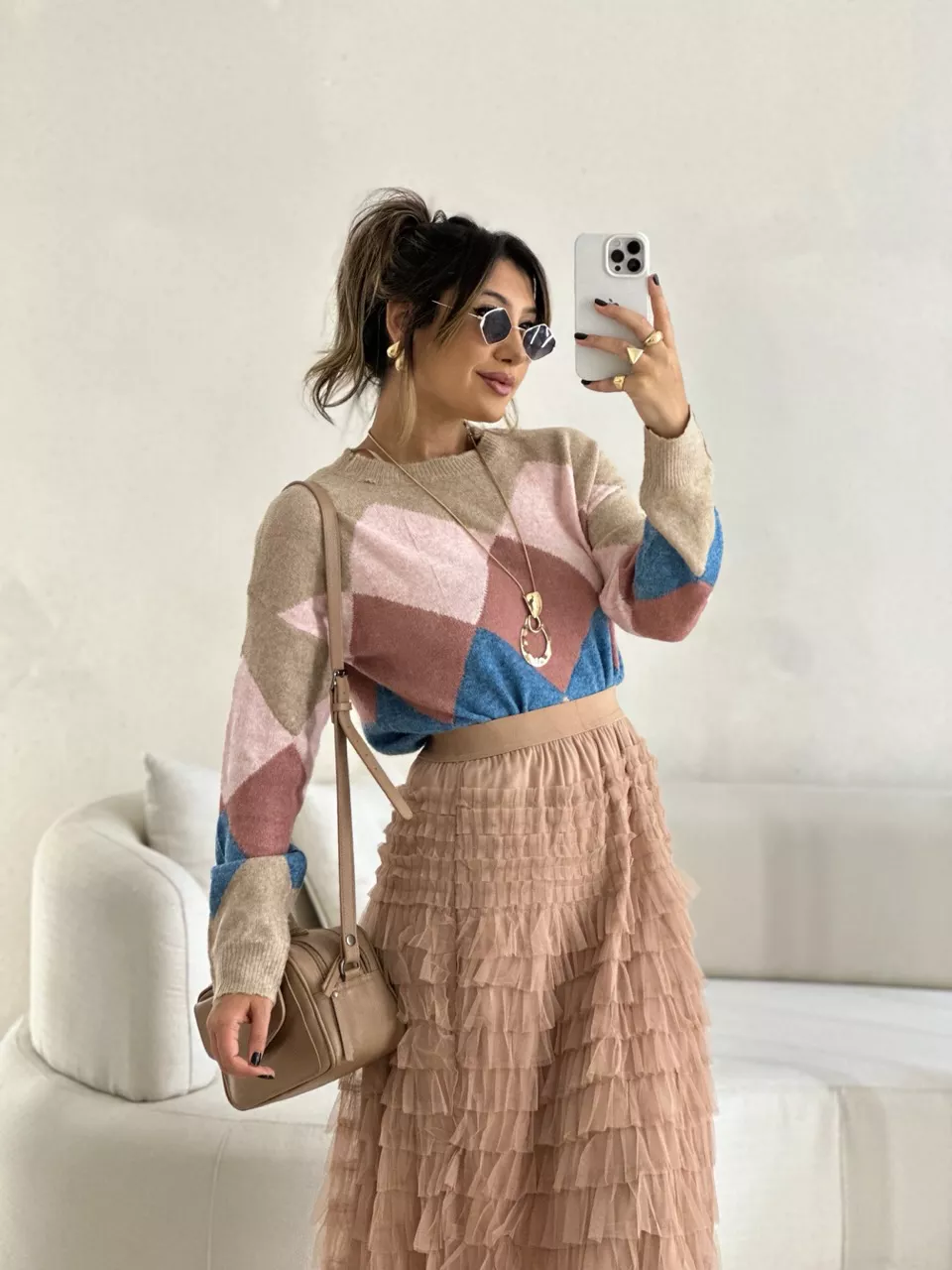TRICOT NATI MANGA LONGA NUDE - 0053050049 - CAROLLA FERRARO