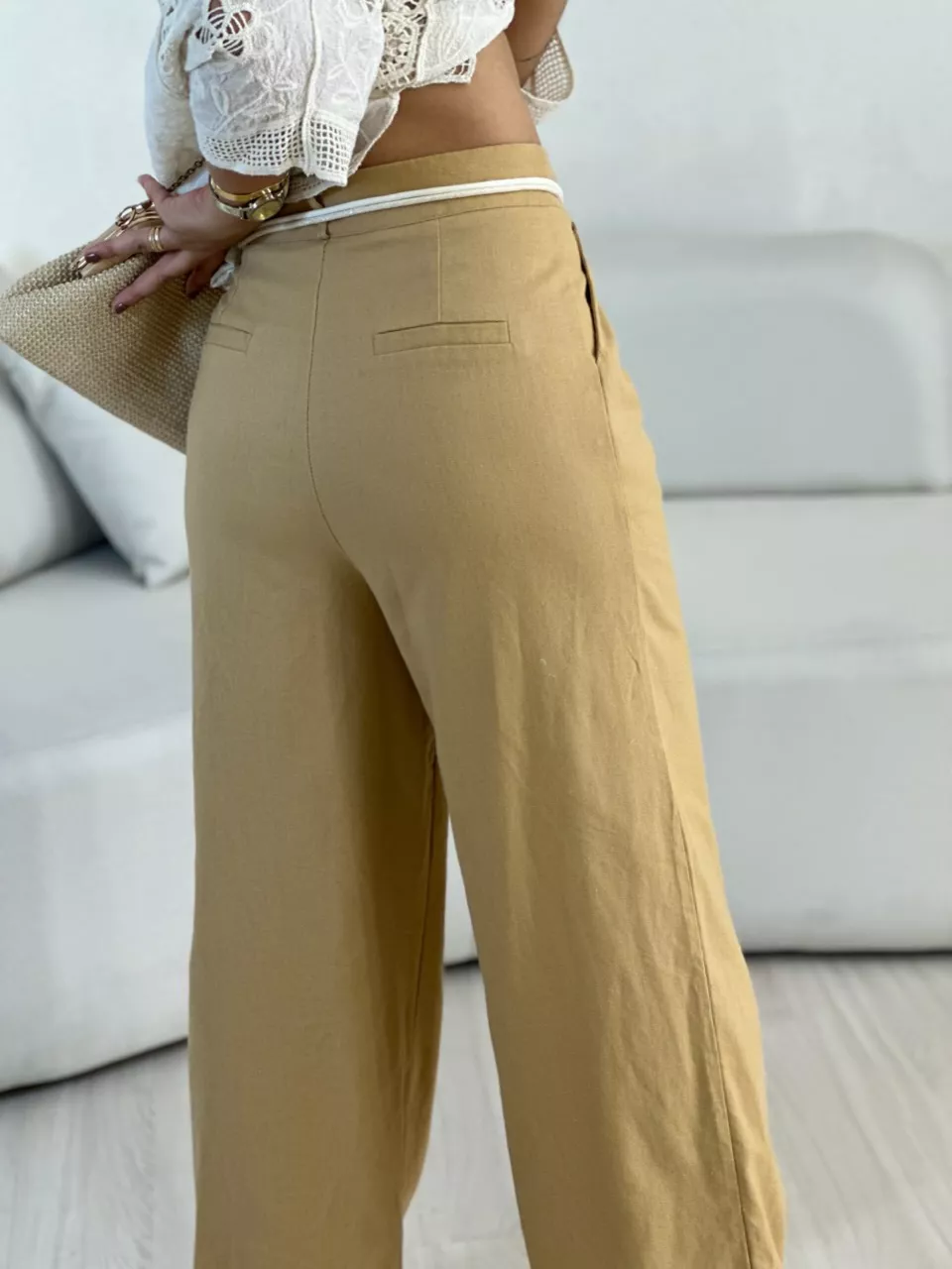 CALÇA ELOÁ LINHO NUDE