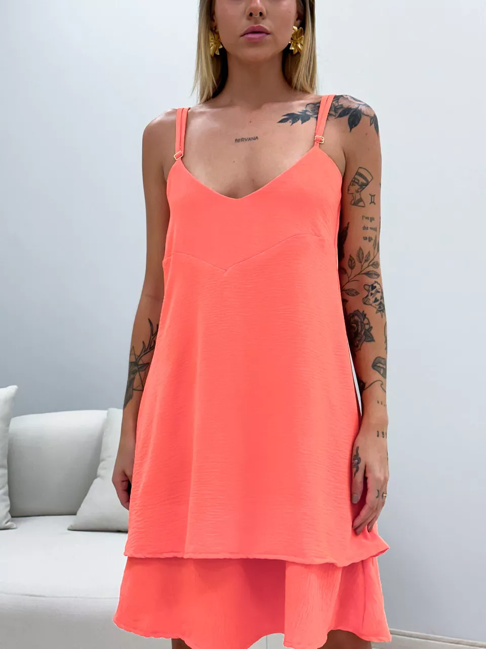 VESTIDO GABRIELLY ALÇA SALMÃO