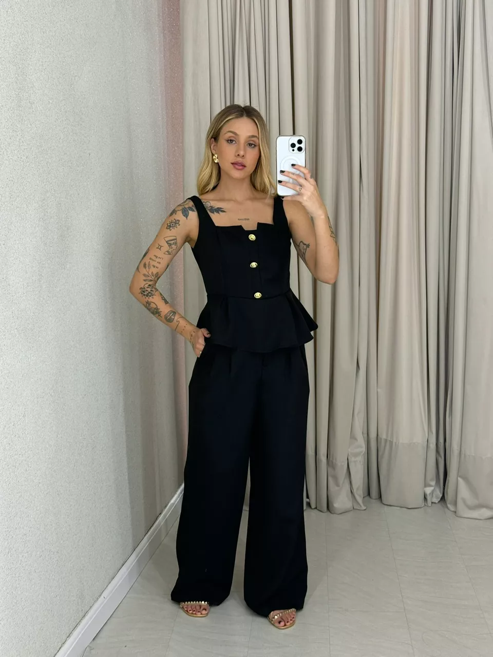CONJUNTO CHLOE BLUSA CALÇA PRETO
