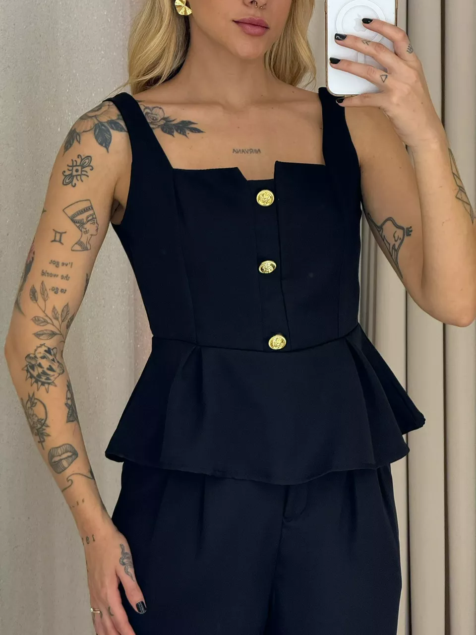 CONJUNTO CHLOE BLUSA CALÇA PRETO