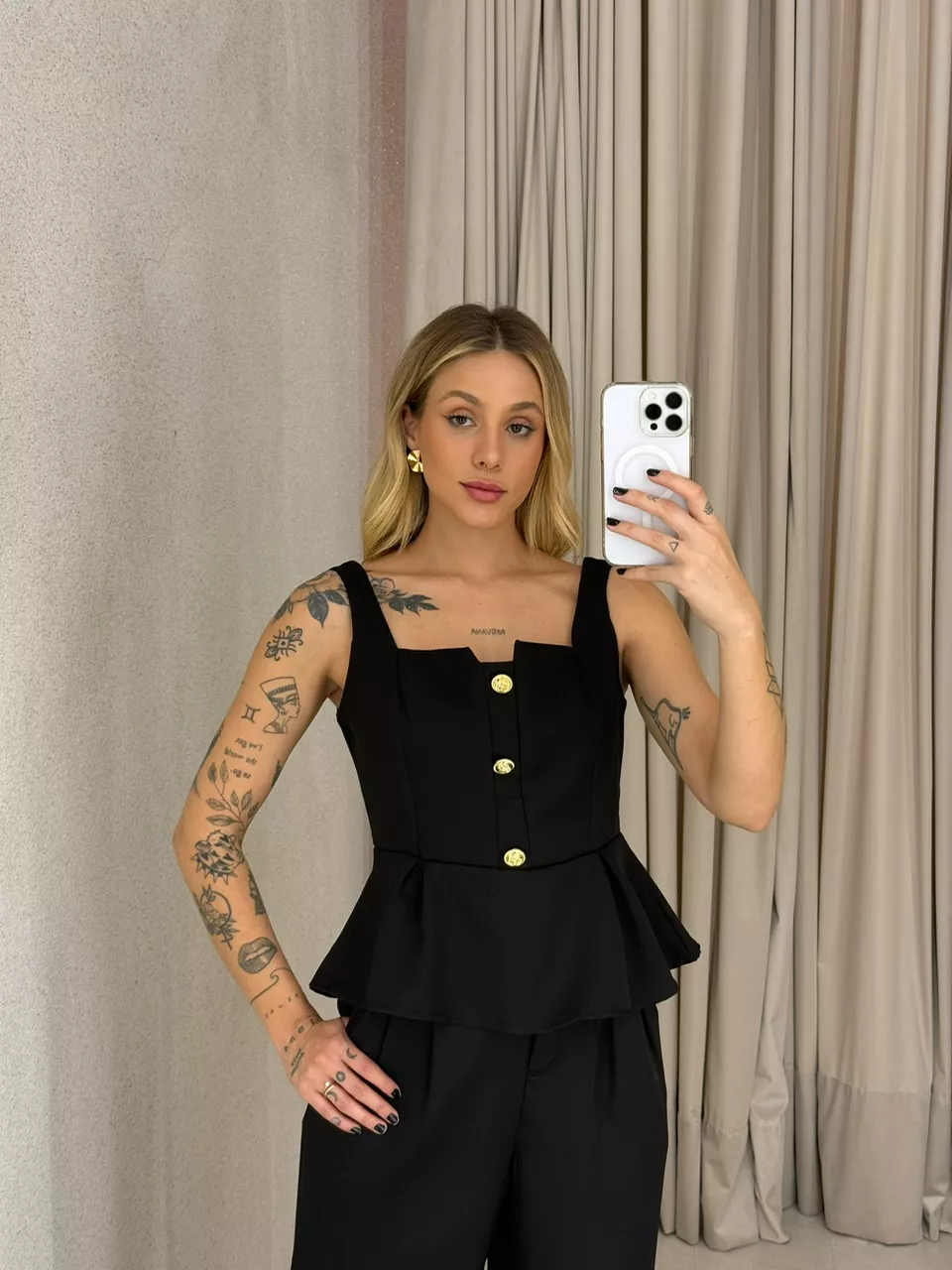 CONJUNTO CHLOE BLUSA CALÇA PRETO