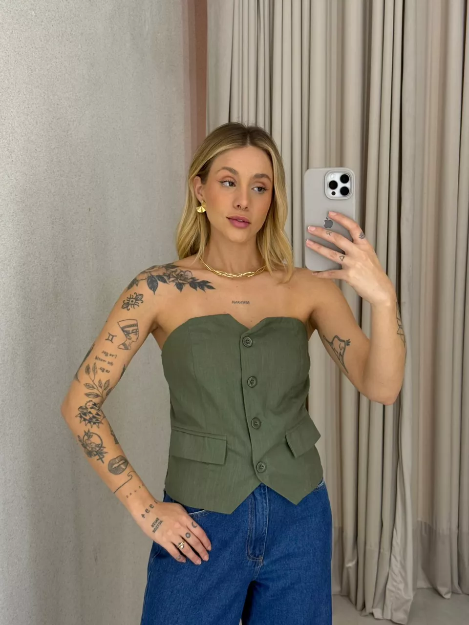 BLUSA DINAH TOMARA QUE CAIA VERDE