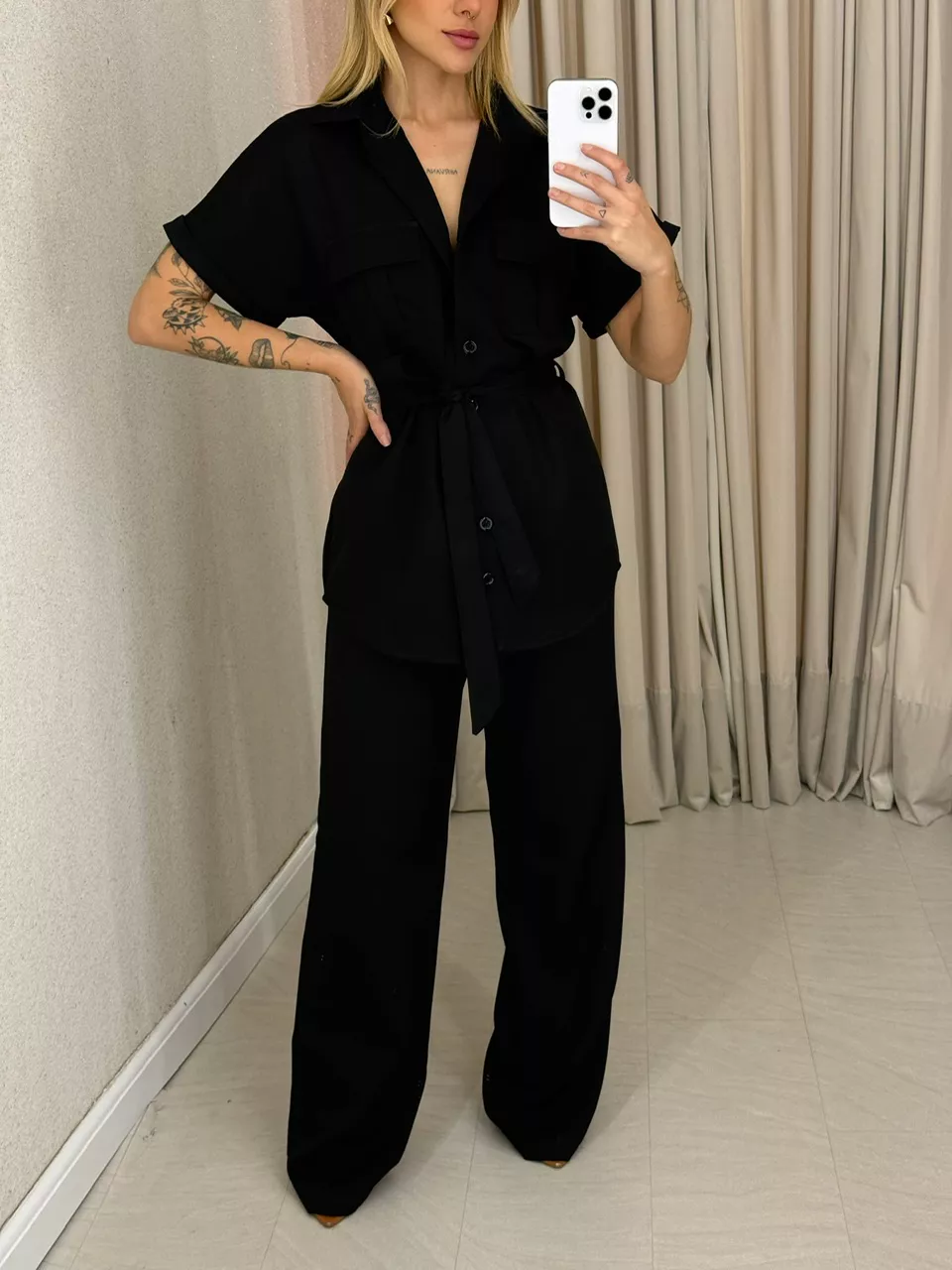  CONJUNTO FRANCISCA CALÇA PRETO