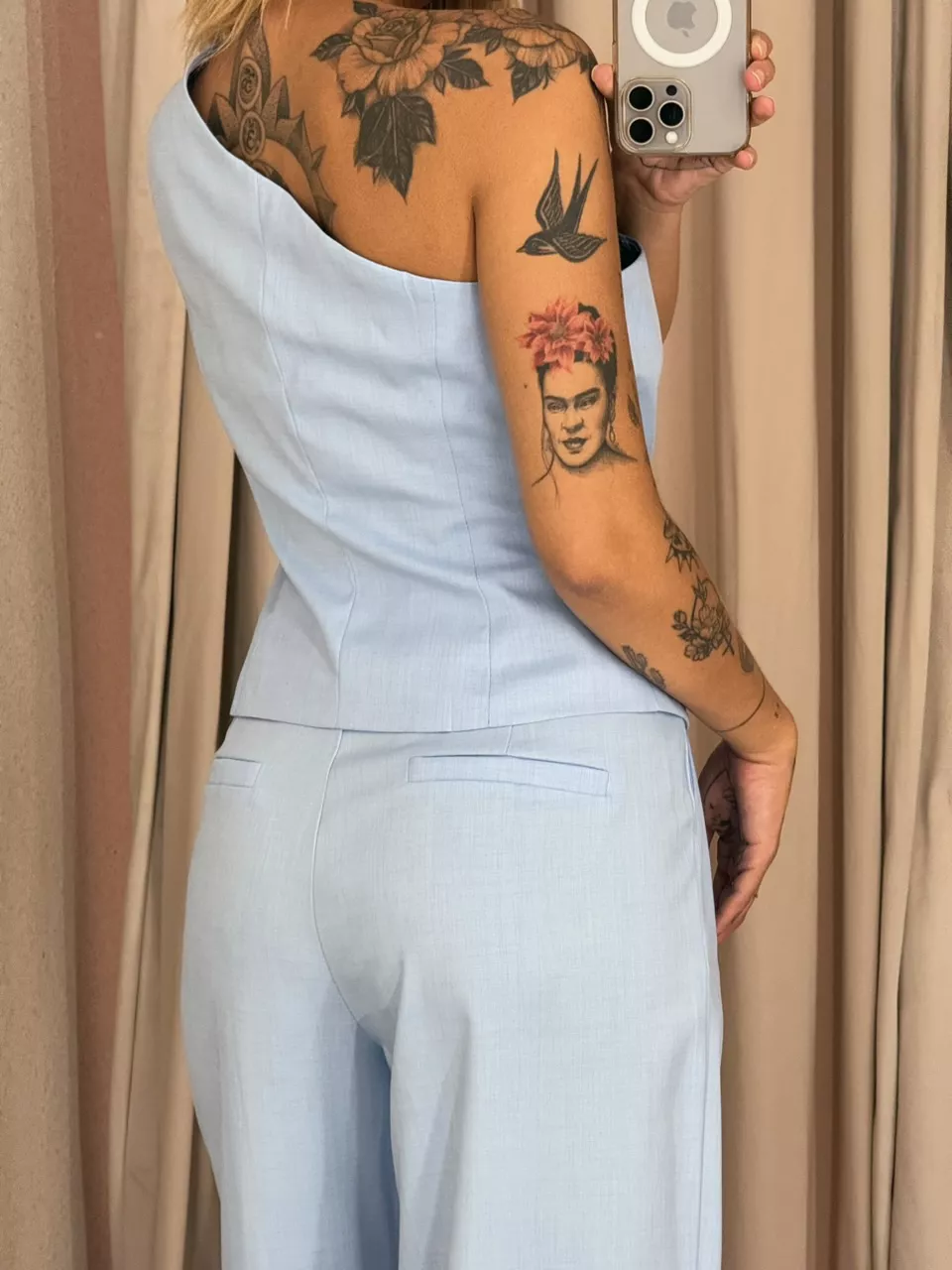 CONJUNTO KAROLINE NULA MANGA BABY BLUE