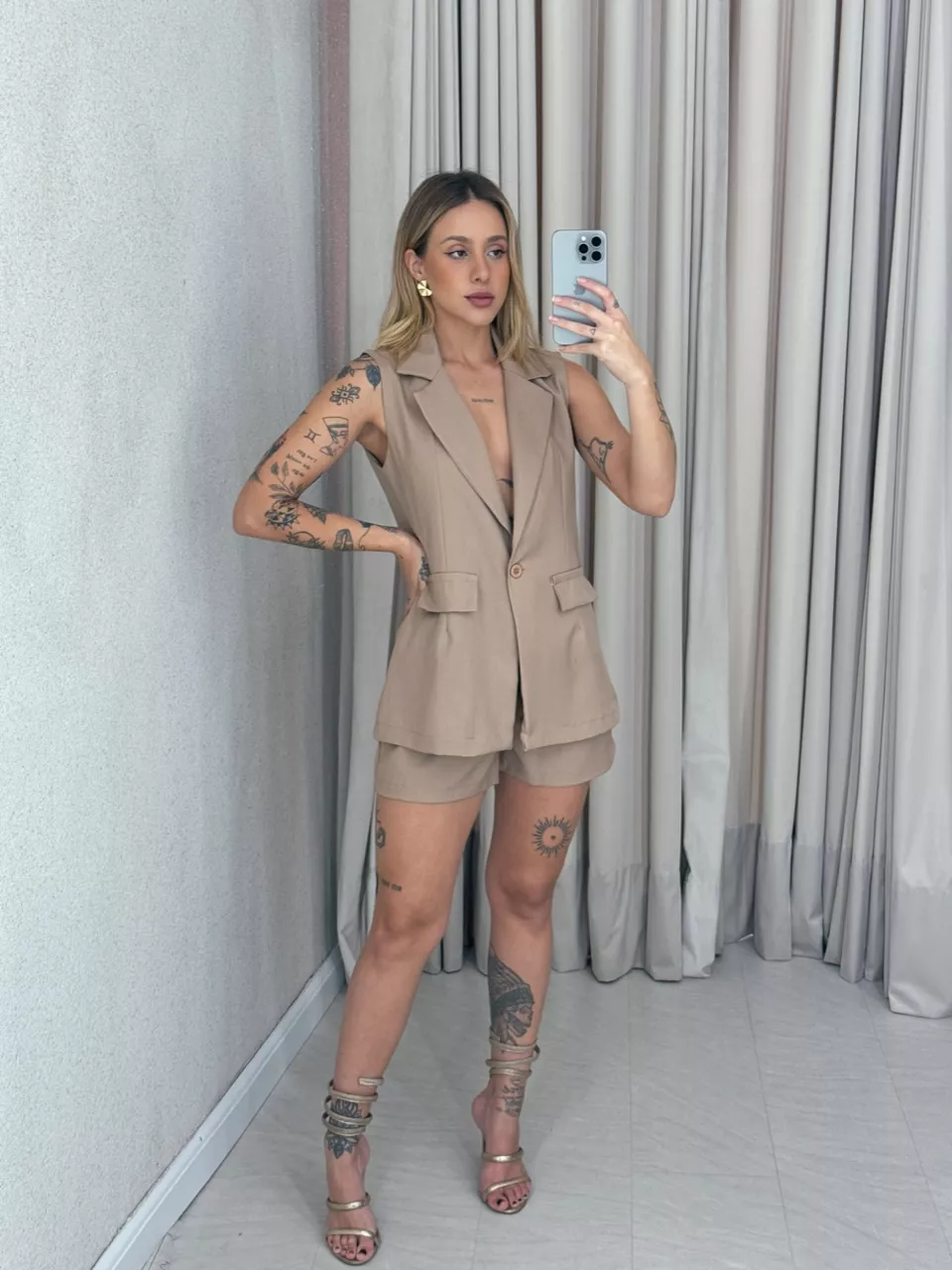 CONJUNTO ARLETE COLETE NUDE - 0060060049 - CAROLLA FERRARO