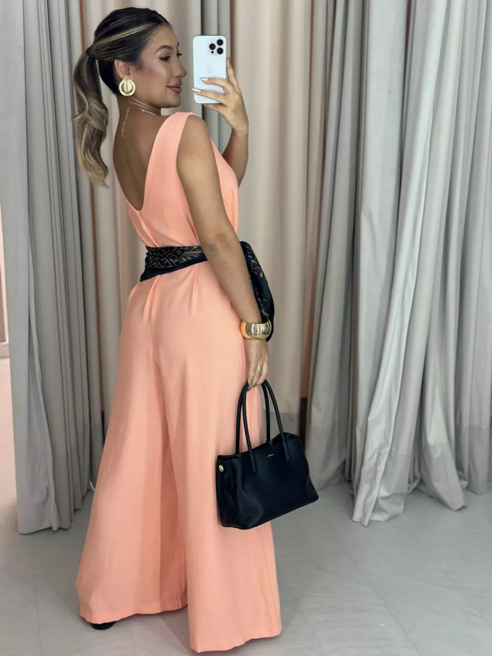 MACACÃO ALICE FAIXA LARANJA