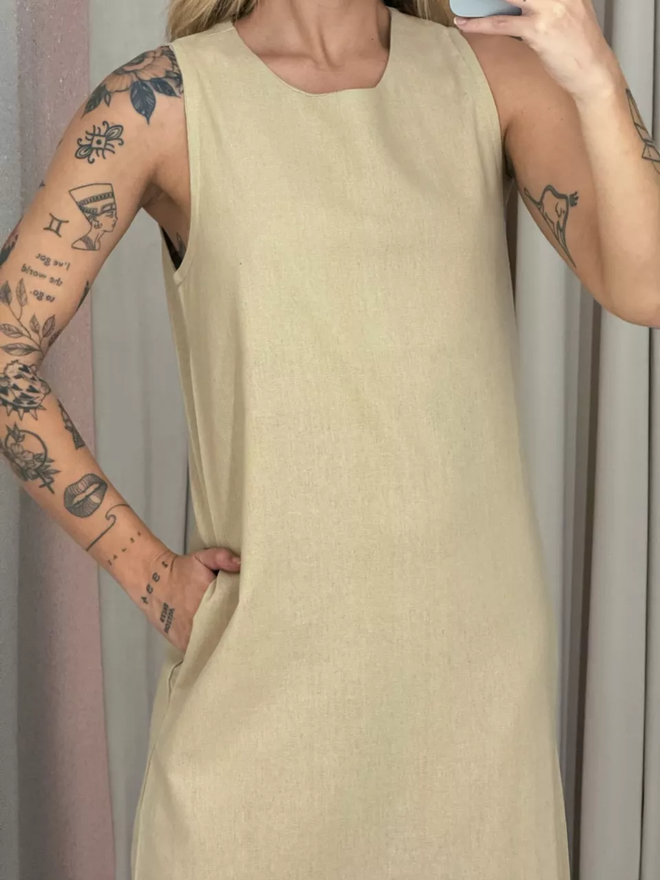 VESTIDO VALQUÍRIA LONGUETE NUDE