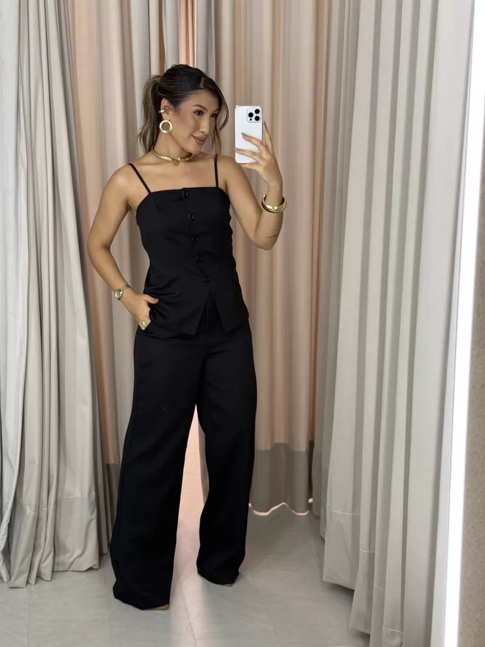 CONJUNTO MELINA BLUSA CALÇA PRETO - 0063550032 - CAROLLA FERRARO