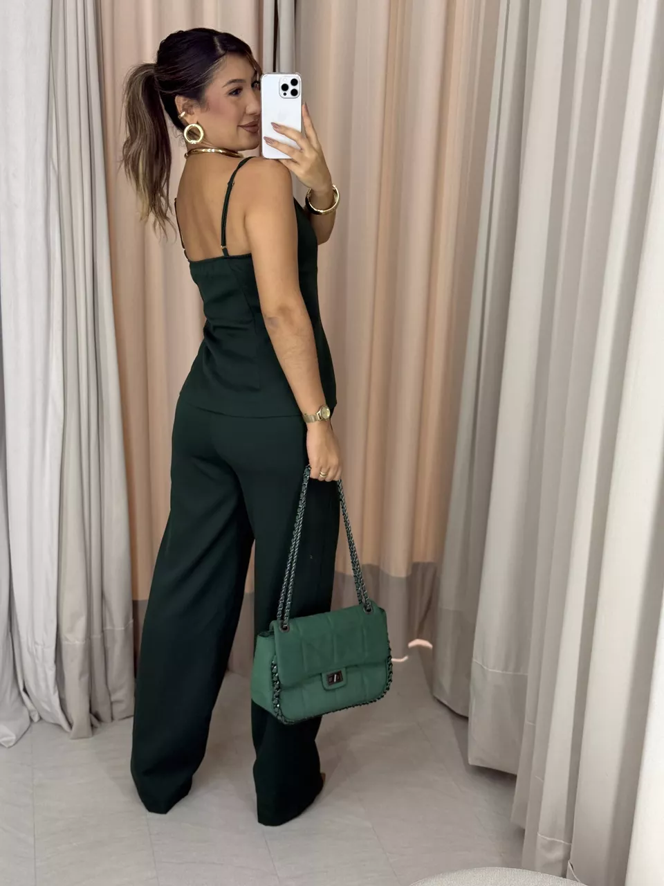 CONJUNTO MELINA BLUSA CALÇA VERDE