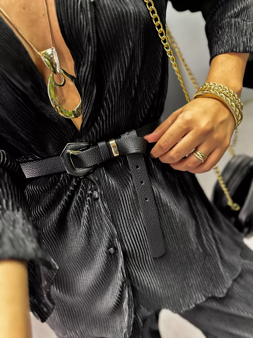 CONJUNTO AMANDA PLISSADO PRETO