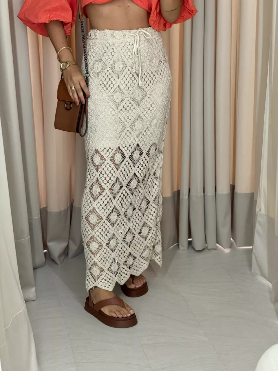 SAIA LOLITA CROCHÊ CRU - 0047780132 - CAROLLA FERRARO