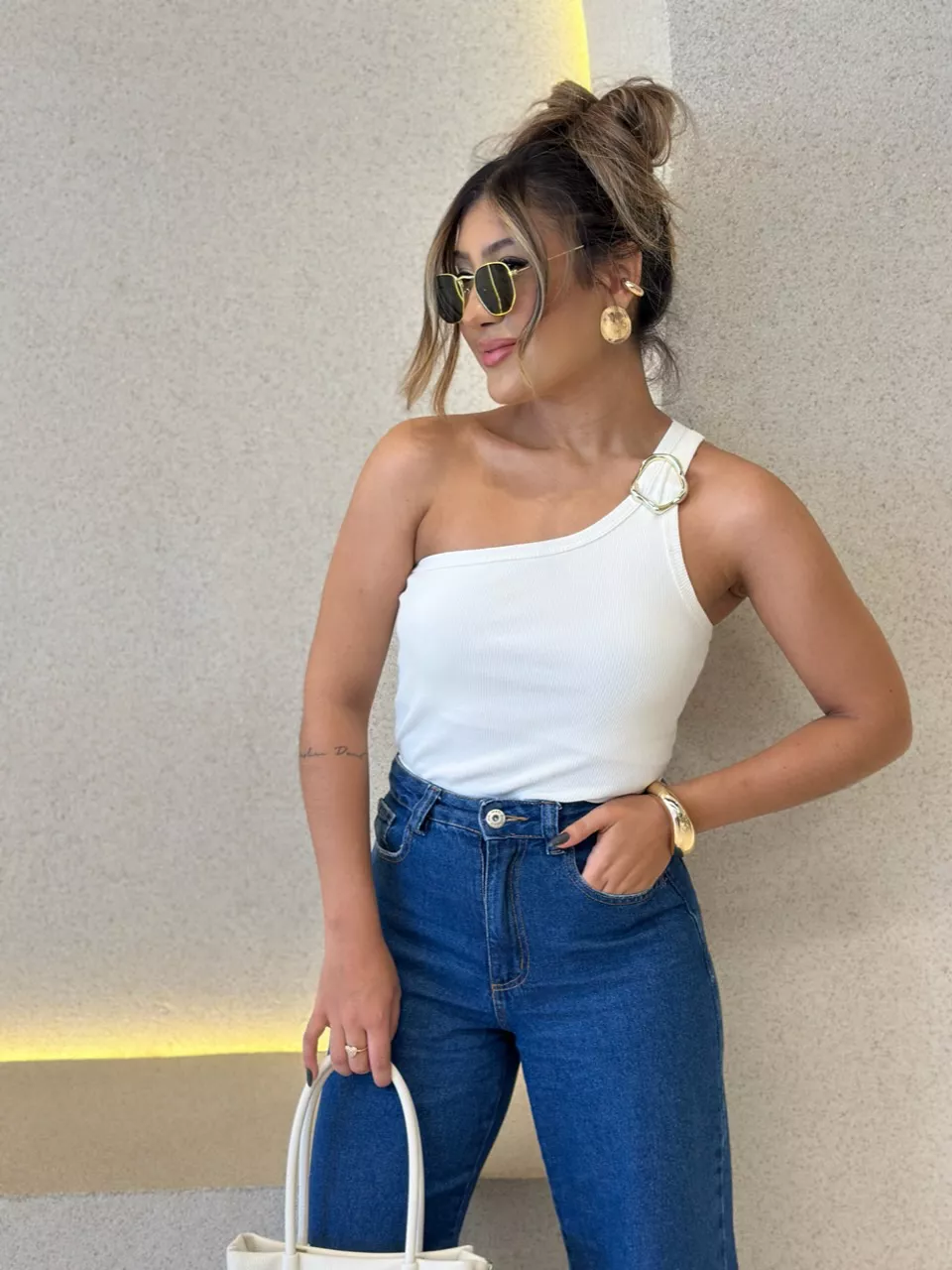 BLUSA OLIVIA NULA MANGA OFF - 0062270048 - CAROLLA FERRARO