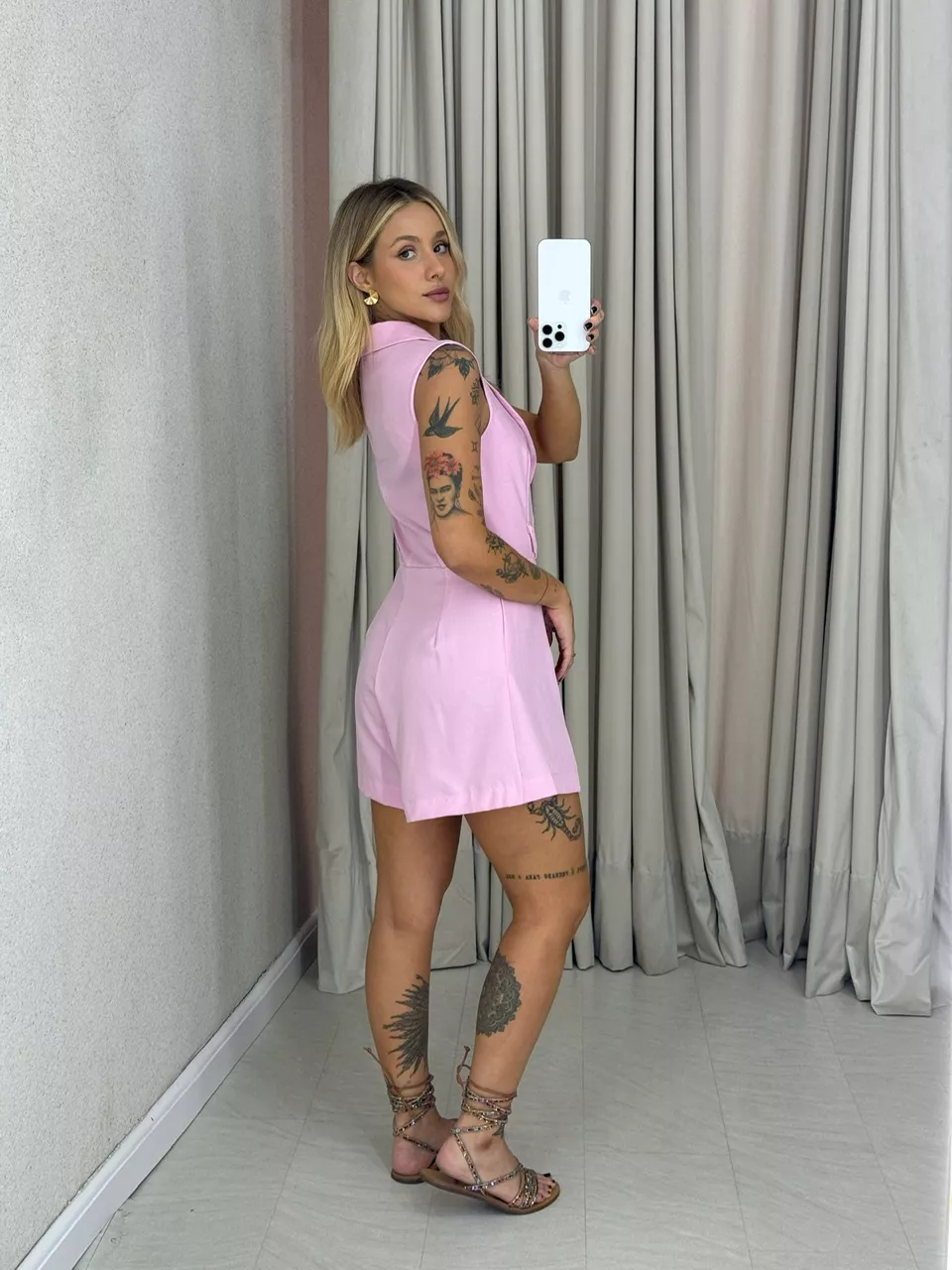 MACAQUINHO VÂNIA CINTO BABY PINK