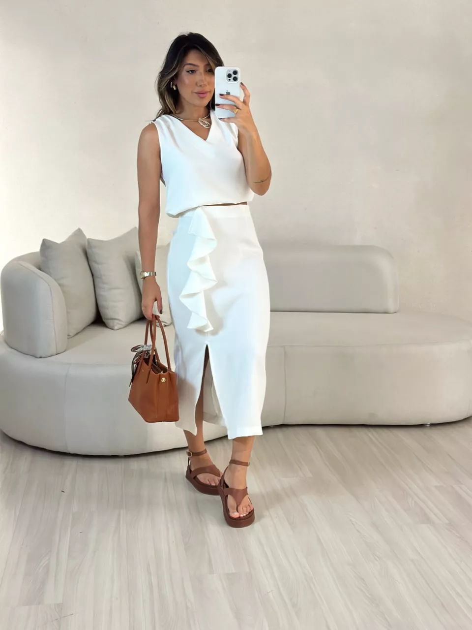 CONJUNTO LUIZA BABADO OFF - 0054260048 - CAROLLA FERRARO