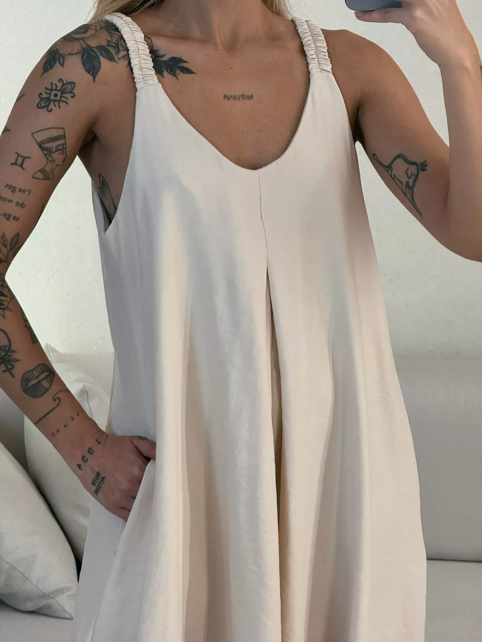 VESTIDO SUZANE MIDI ALÇA PALHA