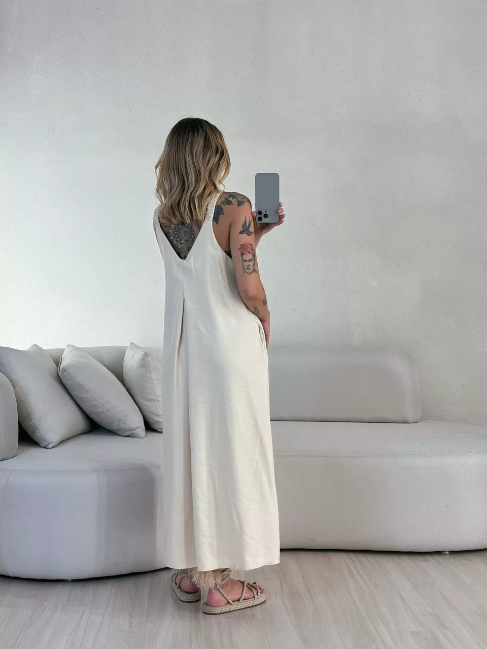 VESTIDO SUZANE MIDI ALÇA PALHA