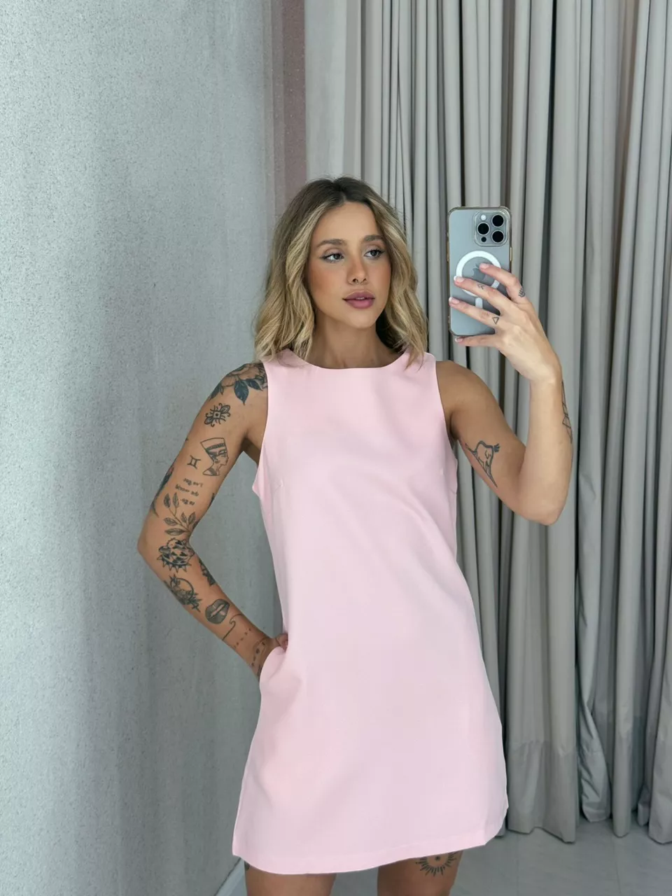 VESTIDO MAYLA CURTO Rosa Claro