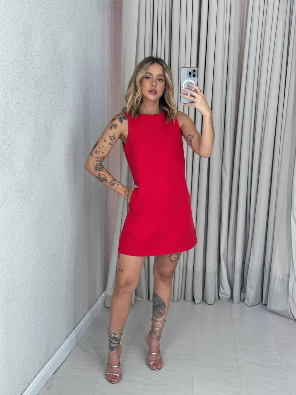 VESTIDO MAYLA CURTO vermelho - 0059490006 - CAROLLA FERRARO
