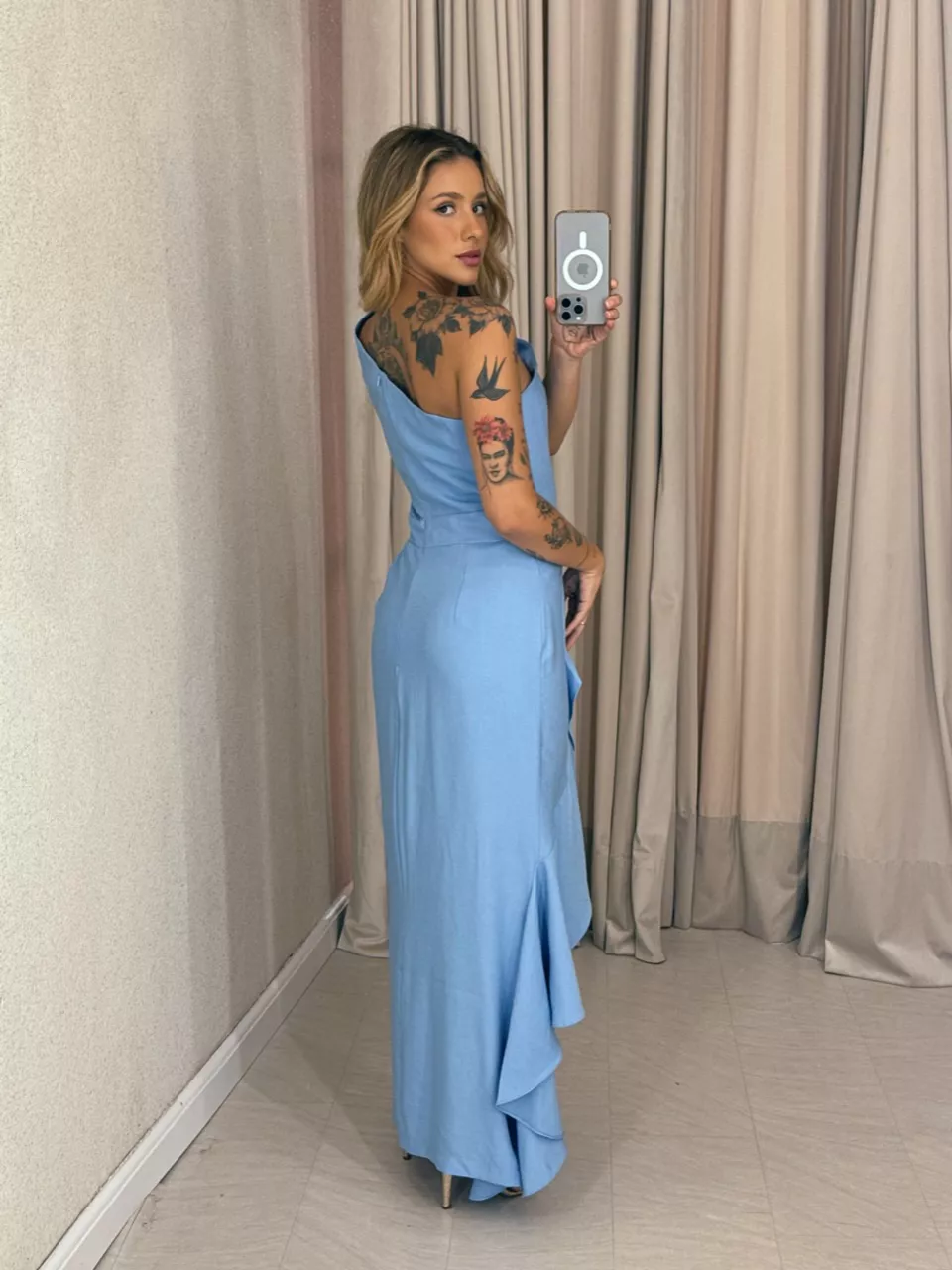 VESTIDO SUELI NULA MANGA azul
