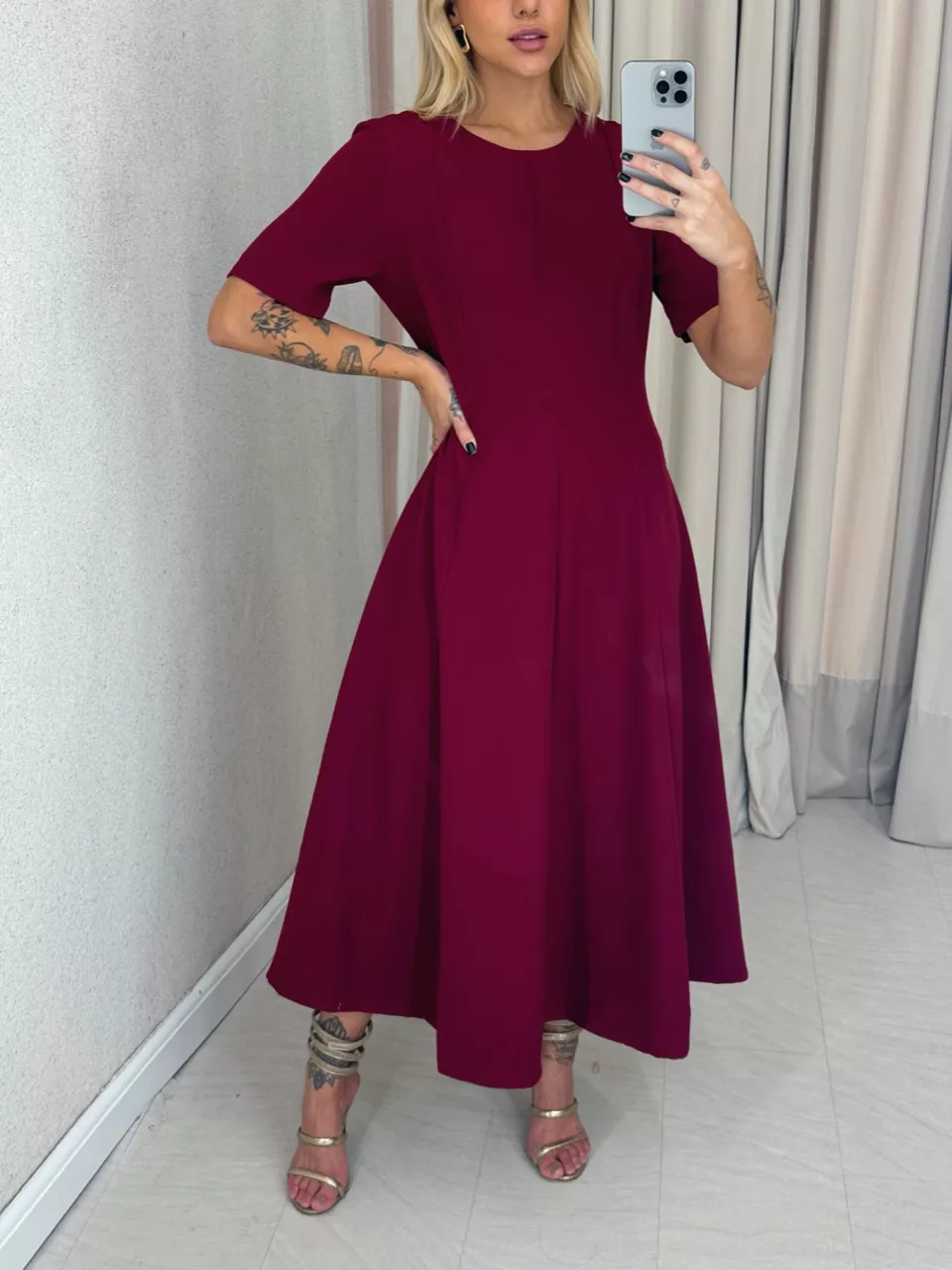 VESTIDO JULIA LONGO CHERRY RED