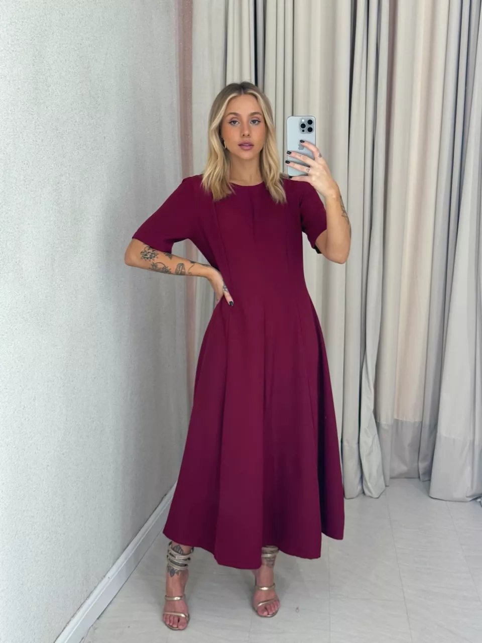 VESTIDO JULIA LONGO CHERRY RED