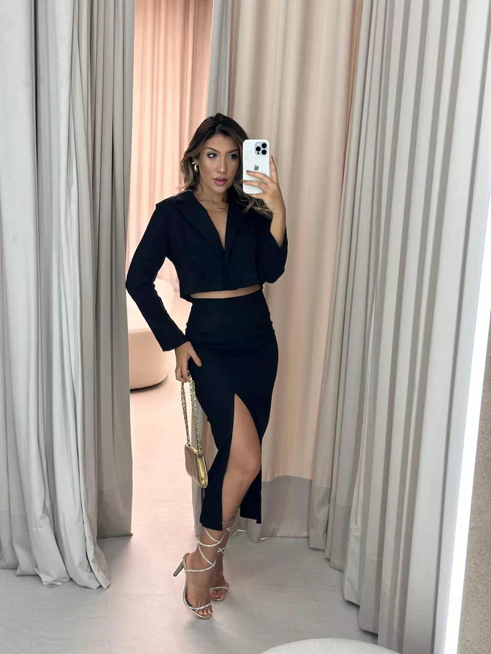 CONJUNTO BIANCA LINHO PRETO - 0051280032 - CAROLLA FERRARO
