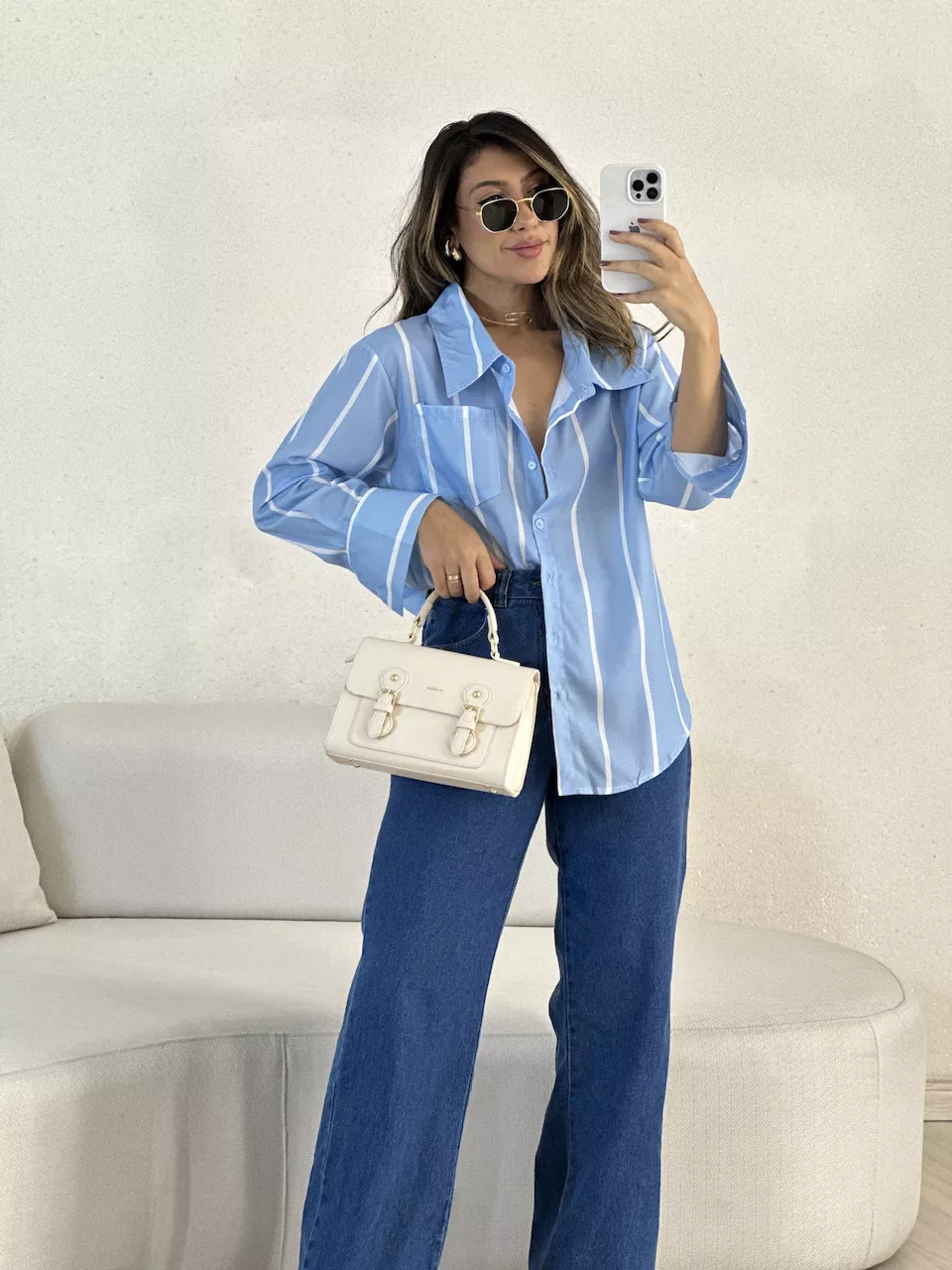 CAMISA MARINA LISTRADA AZUL