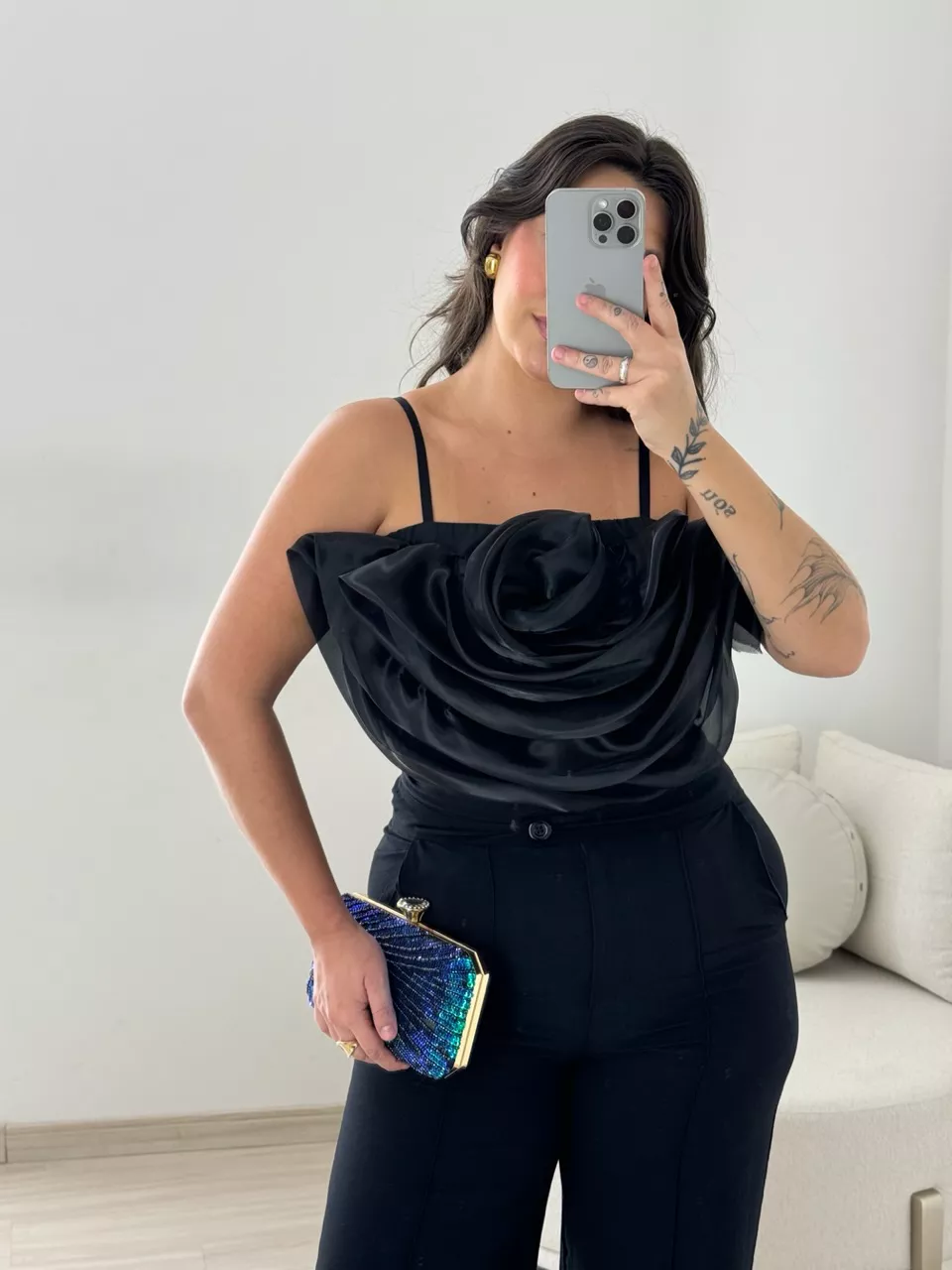 CROPPED LIDIA BABADOS PRETO