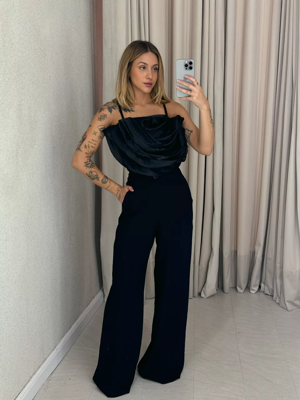 CROPPED LIDIA BABADOS PRETO
