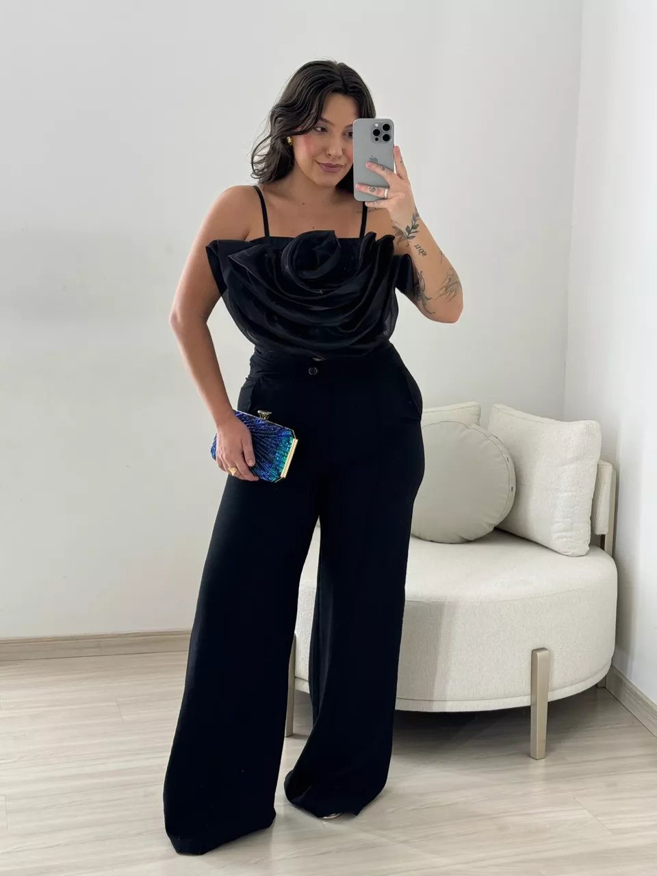 CROPPED LIDIA BABADOS PRETO