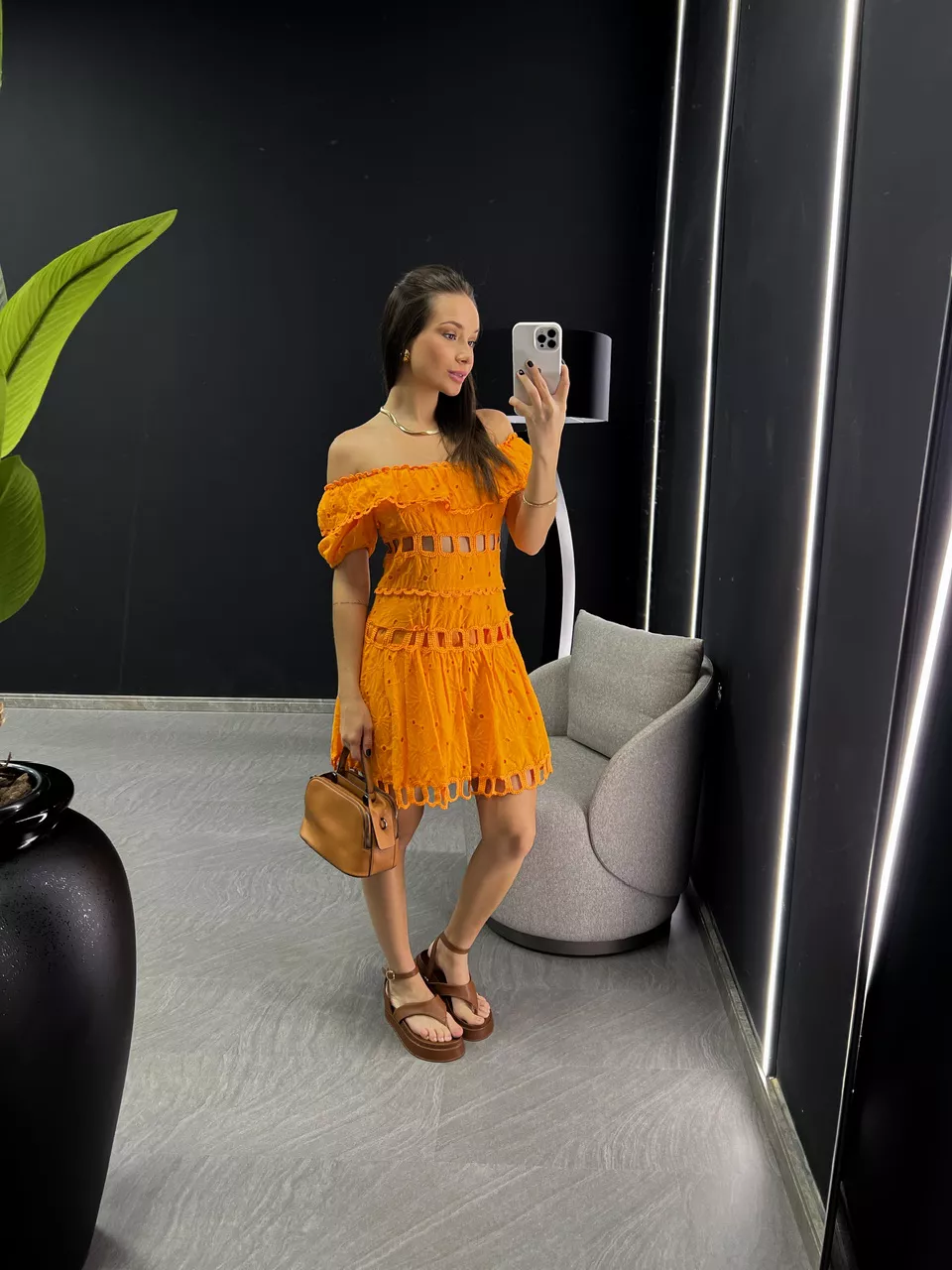 VESTIDO HELOÍSE LAISE LARANJA
