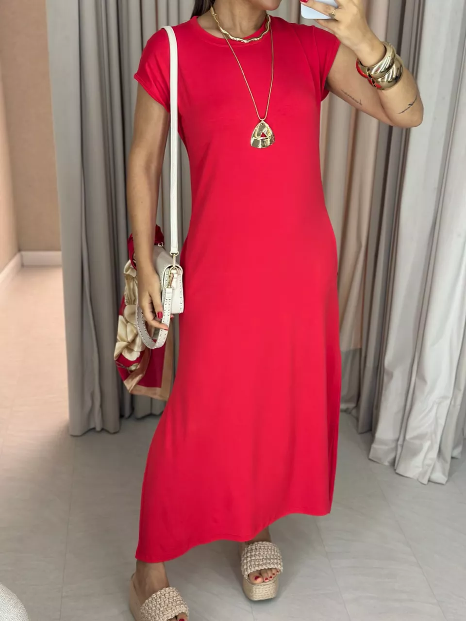 VESTIDO ARIANE MALHA VERMELHO
