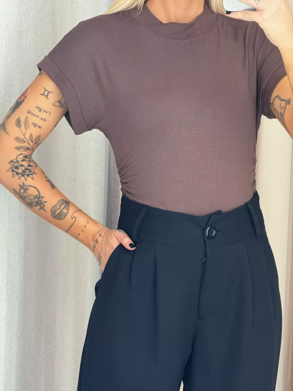 BODY LELE MANGA MARROM