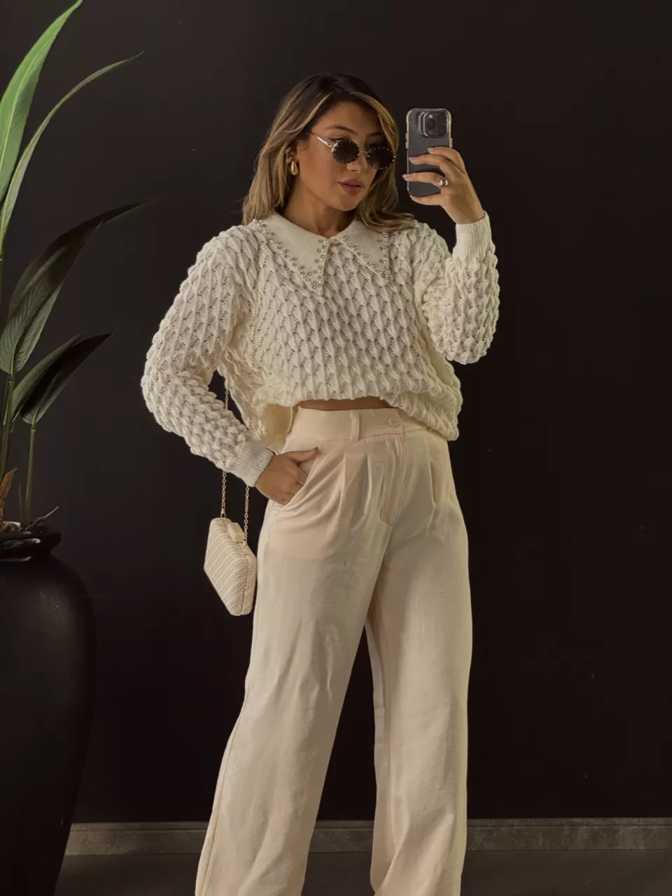 SUÉTER GOLA STRASS OFF