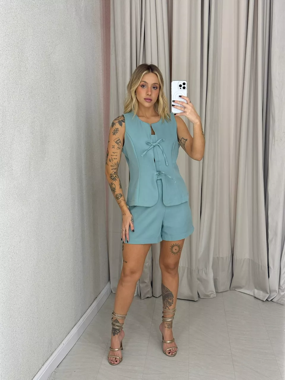 CONJUNTO LUARA SHORT VERDE - 0062310014 - CAROLLA FERRARO
